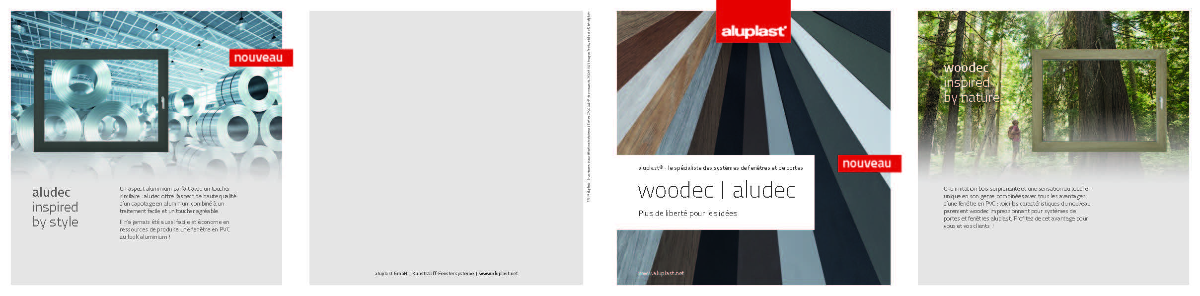 Catalogue Woodec et Aludec Aluplast - Finitions aspect bois naturel et alu sur fenêtres PVC